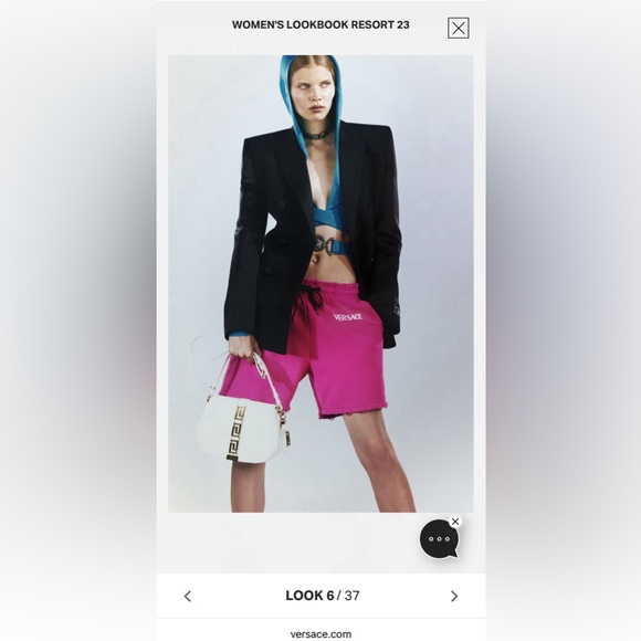 Runway Versace Logo Drawstring Distressed Jersey Pink Shorts Size 38/XS NWT - Picture 1 of 14